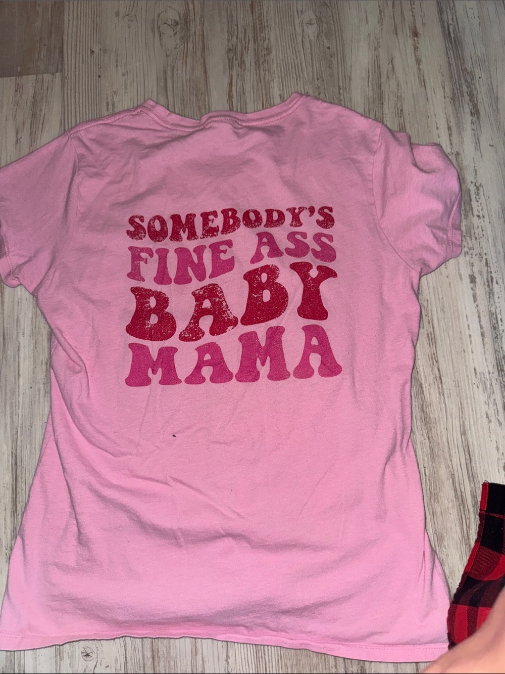 Pink "Somebody's Fine Ass Baby Mama" Graphic Kids T‑Shirt